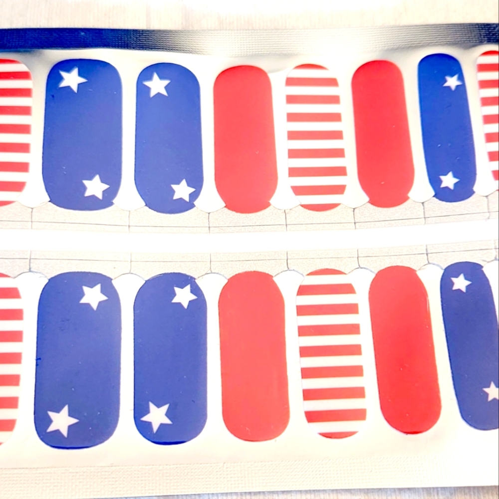 Red White and Blue Stars & Stripes Patriotic nail wraps